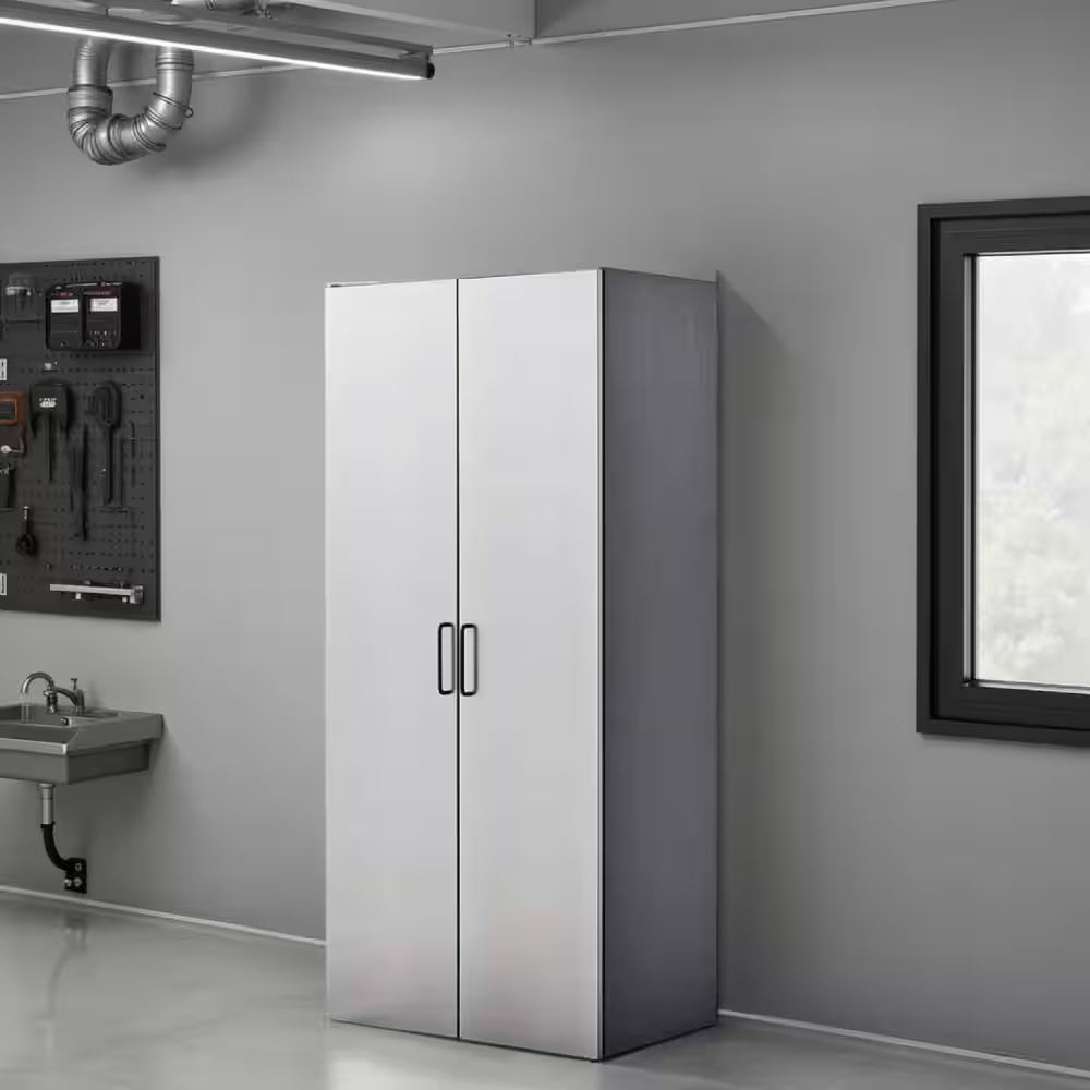 Asti Wood Wall Mounted Garage Cabinet in Gray (31.4 In. W X 78.7 In. H X 19.6 In. D)