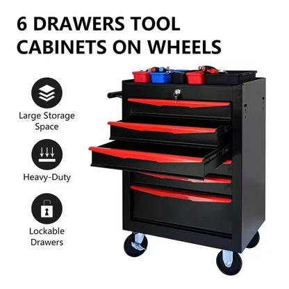13 In. Rolling Metal Tool Chest with 4-Drawers, 20 In. 4-Drawer Tool Chest Cabinet with Ball Bearing Drawer Slides
