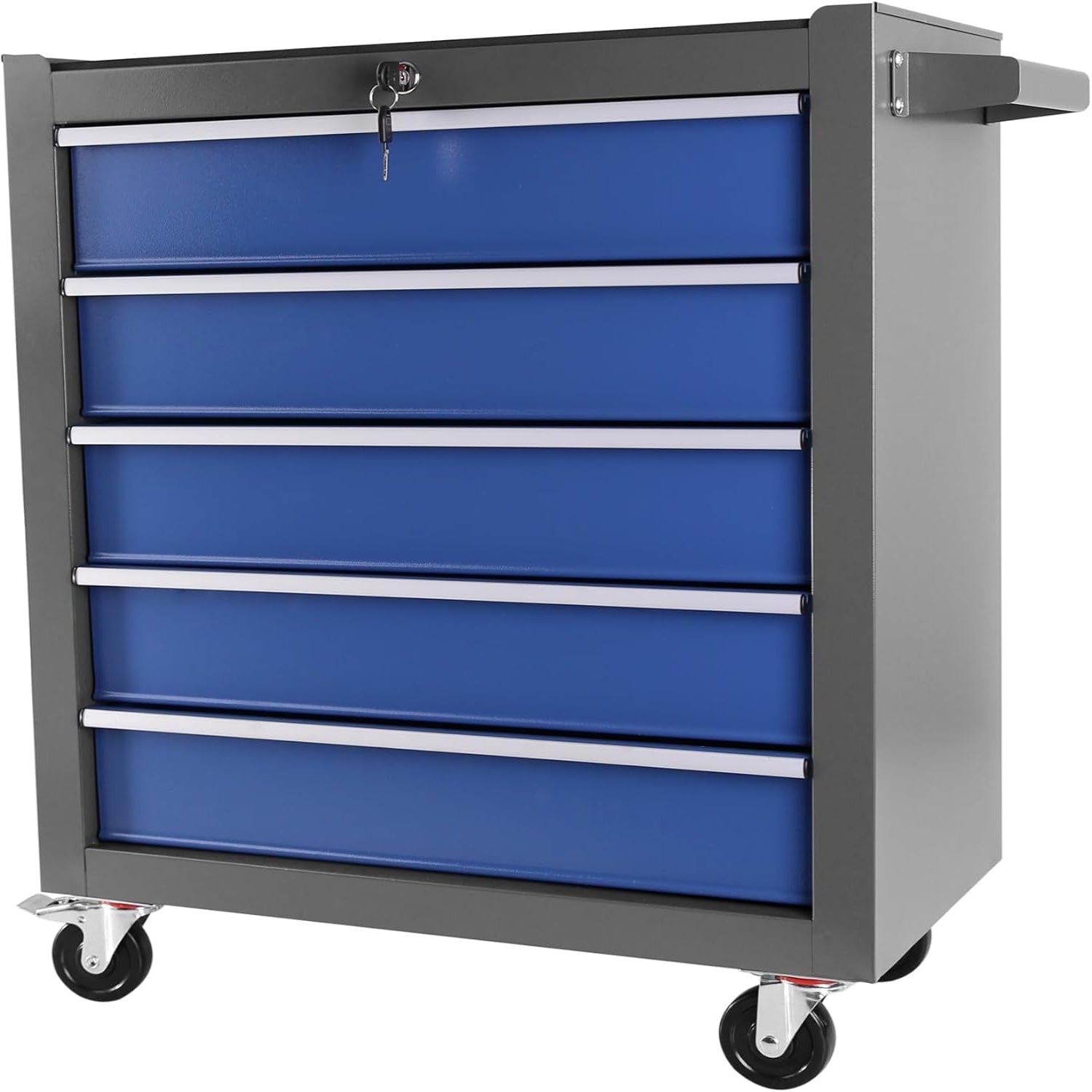 5 Drawers Rolling Tool Chest with Wheels, Rolling Tool Chest, Portable Rolling Tool Box on Wheels, Tool Chest Organizer for Garage, Workshop, Home Crafts Use Blue as Shown