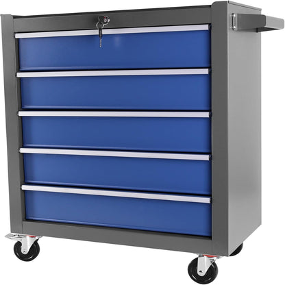 5 Drawers Rolling Tool Chest with Wheels, Rolling Tool Chest, Portable Rolling Tool Box on Wheels, Tool Chest Organizer for Garage, Workshop, Home Crafts Use Blue as Shown