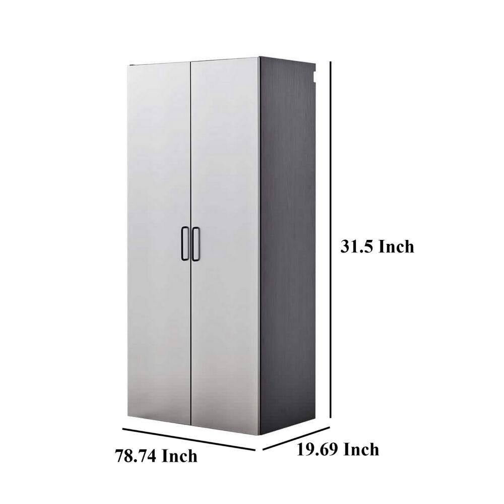 Asti Wood Wall Mounted Garage Cabinet in Gray (31.4 In. W X 78.7 In. H X 19.6 In. D)