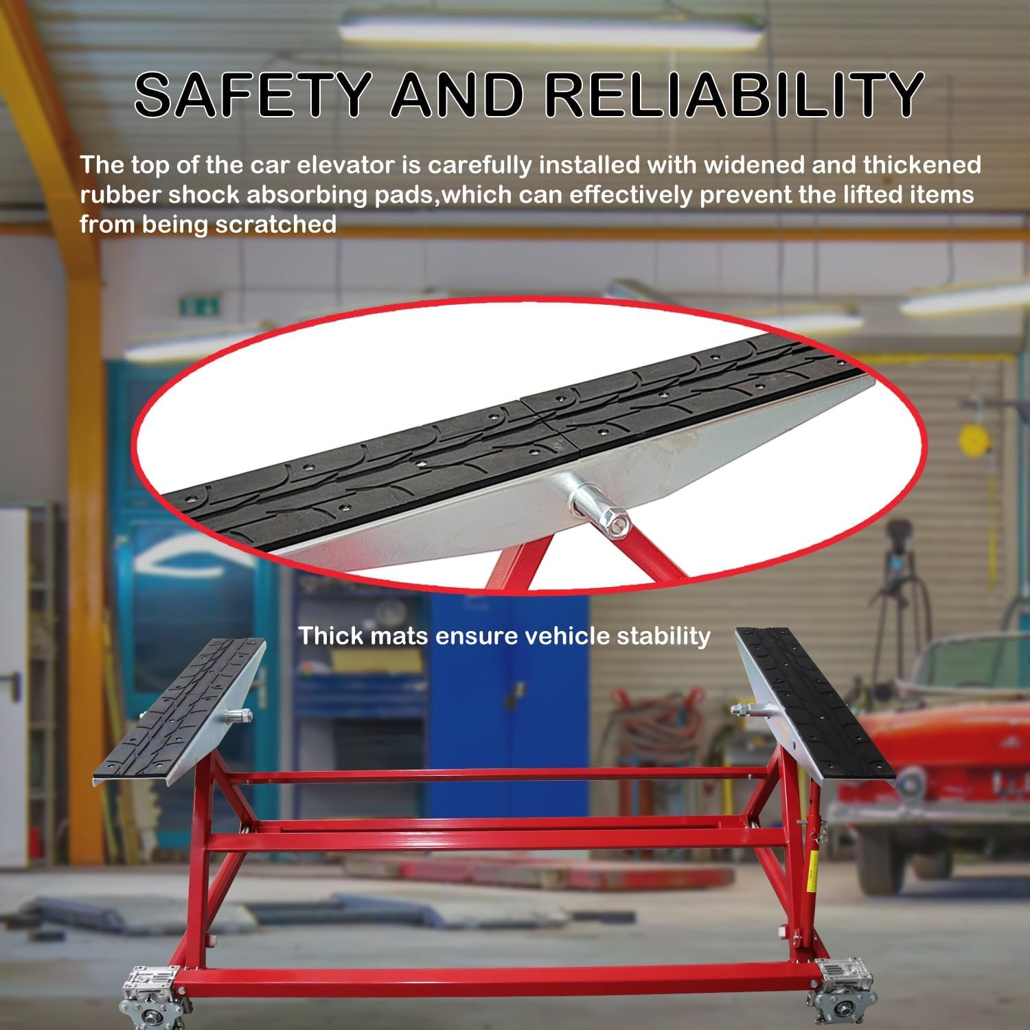 4409LBS/2000KG Portable Car Lift Adjustable Height Car Auto Scissor Lift with Wheels for Home Garages Stores