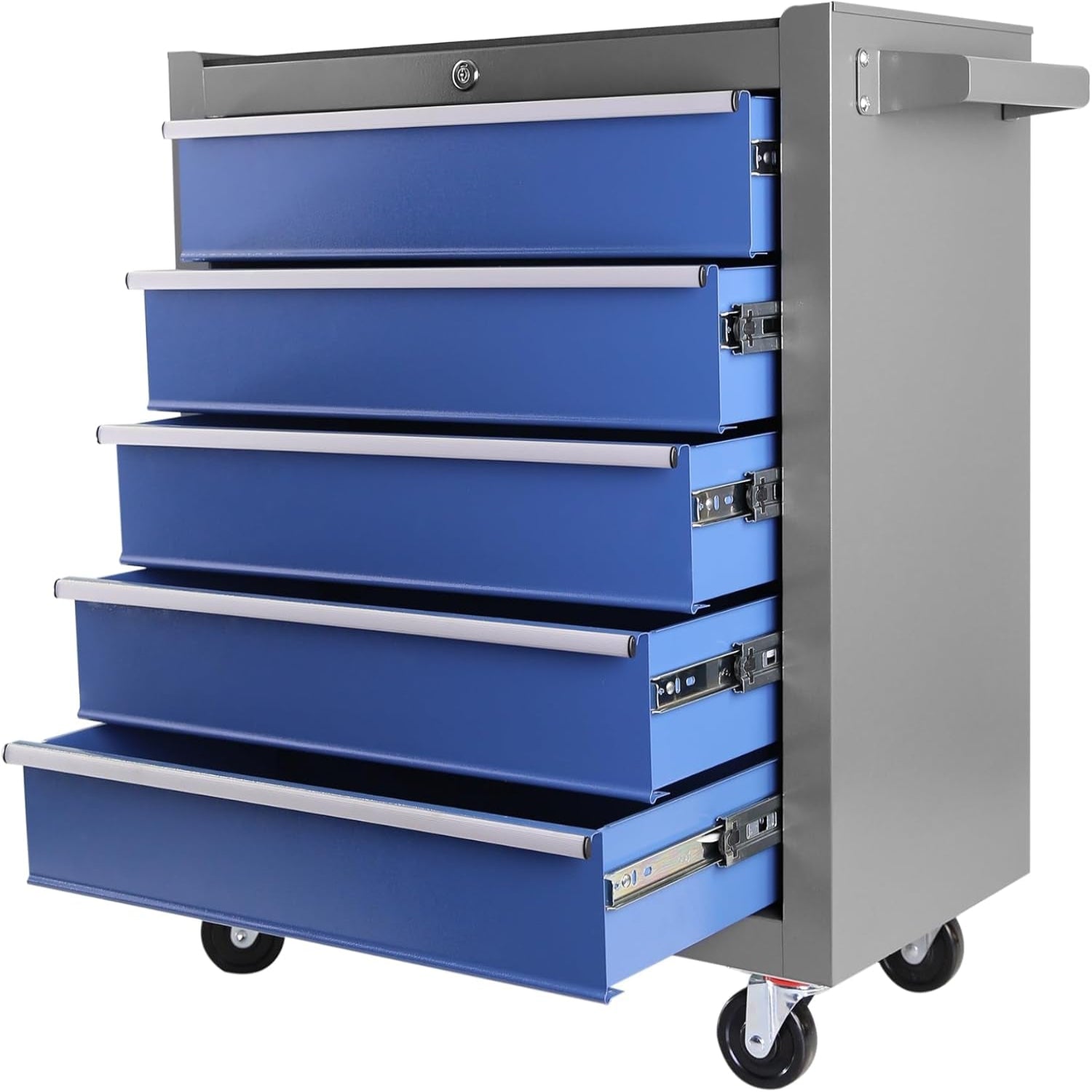 5 Drawers Rolling Tool Chest with Wheels, Rolling Tool Chest, Portable Rolling Tool Box on Wheels, Tool Chest Organizer for Garage, Workshop, Home Crafts Use Blue as Shown