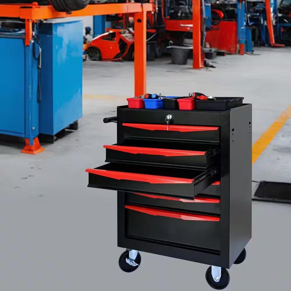 13 In. Rolling Metal Tool Chest with 4-Drawers, 20 In. 4-Drawer Tool Chest Cabinet with Ball Bearing Drawer Slides