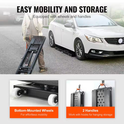 Car Lift, 7,000 Lbs. Capacity Portable Car Lift, 26.8 In. Max. Height, Carbon Steel Truck Lift with 120-Volt Power Unit