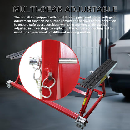 4409LBS/2000KG Portable Car Lift Adjustable Height Car Auto Scissor Lift with Wheels for Home Garages Stores