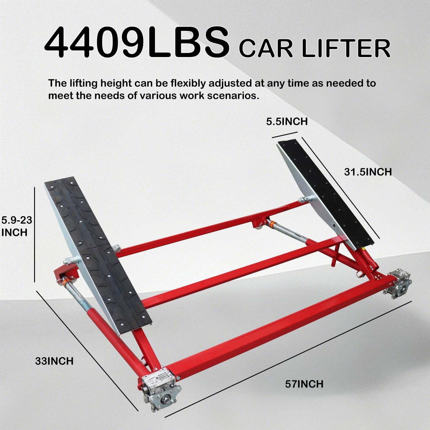 4409LBS/2000KG Portable Car Lift Adjustable Height Car Auto Scissor Lift with Wheels for Home Garages Stores