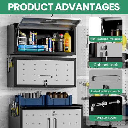Garage Cabinet System | Heavy Duty Steel All-In-One Modular Garage Cabinet Set for Ultimate Workshop Organization | Easy Assembly Garage Storage Cabinets & Tool Bench