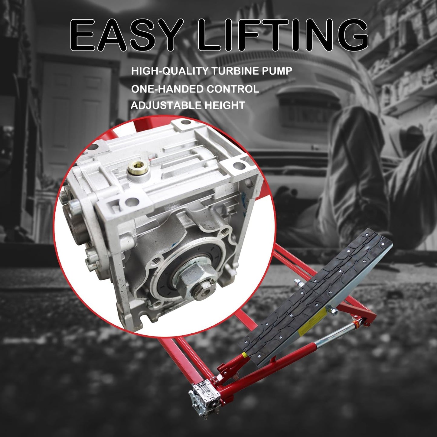 4409LBS/2000KG Portable Car Lift Adjustable Height Car Auto Scissor Lift with Wheels for Home Garages Stores