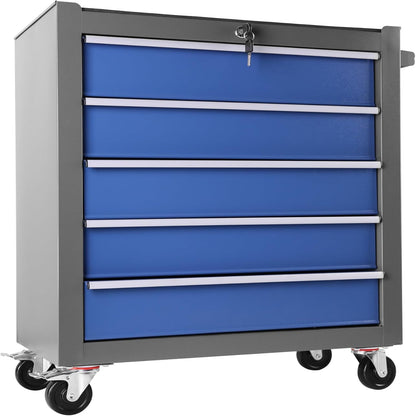 5 Drawers Rolling Tool Chest with Wheels, Rolling Tool Chest, Portable Rolling Tool Box on Wheels, Tool Chest Organizer for Garage, Workshop, Home Crafts Use Blue as Shown