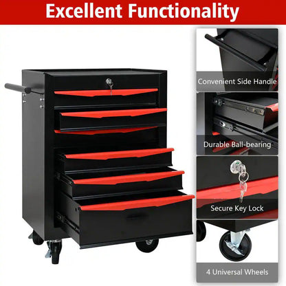 13 In. Rolling Metal Tool Chest with 4-Drawers, 20 In. 4-Drawer Tool Chest Cabinet with Ball Bearing Drawer Slides