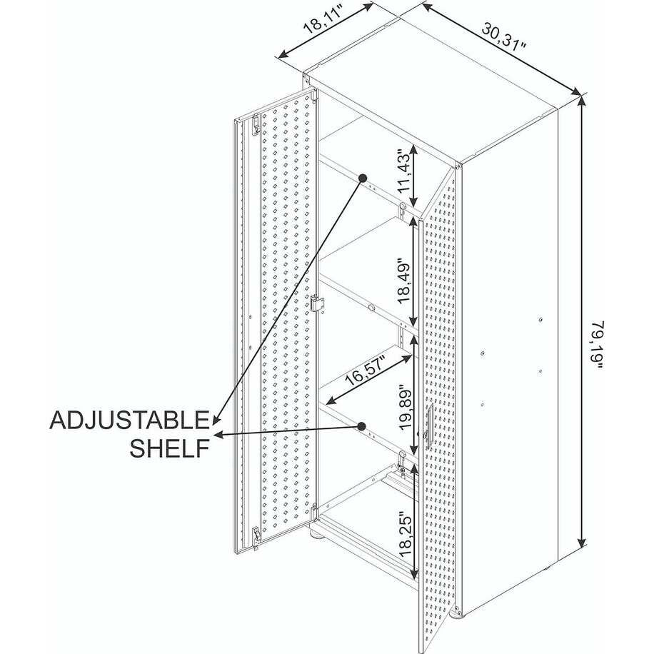Fortress 75" Tall Garage Cabinet