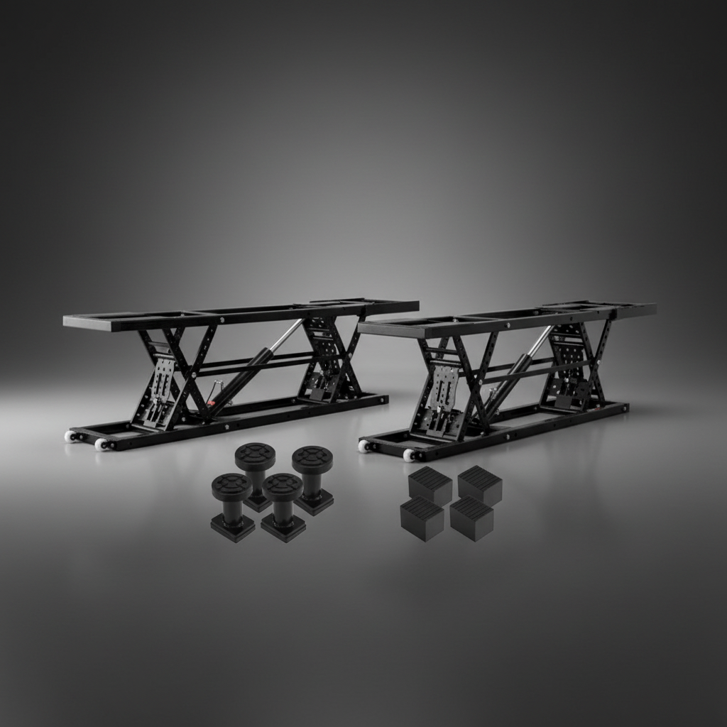 Car Lift, 7,000 LBS Capacity Portable Car Lift, with Extended-Length Plates, 26.8' Max. Height, Heavy-Duty Carbon Steel Truck Lift with 120V Power Unit, Auto Car Jack Lifts for Home Garage Shop